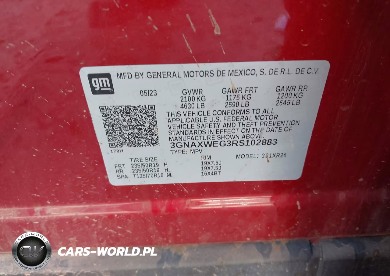 2024 Chevrolet Equinox Awd Rs VIN:3GNAXWEG3RS102883 - 9