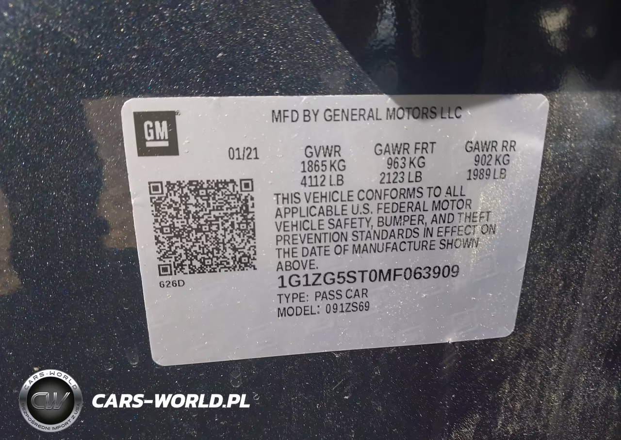 2021 Chevrolet Malibu Fwd Rs VIN:1G1ZG5ST0MF063909 - 9