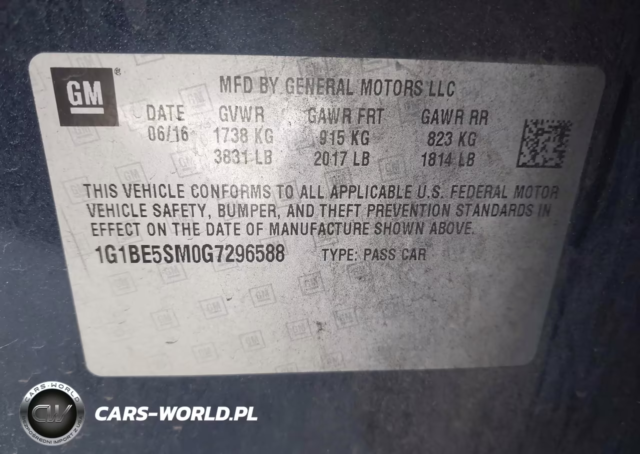 2016 Chevrolet Cruze Lt Auto VIN:1G1BE5SM0G7296588 - 9