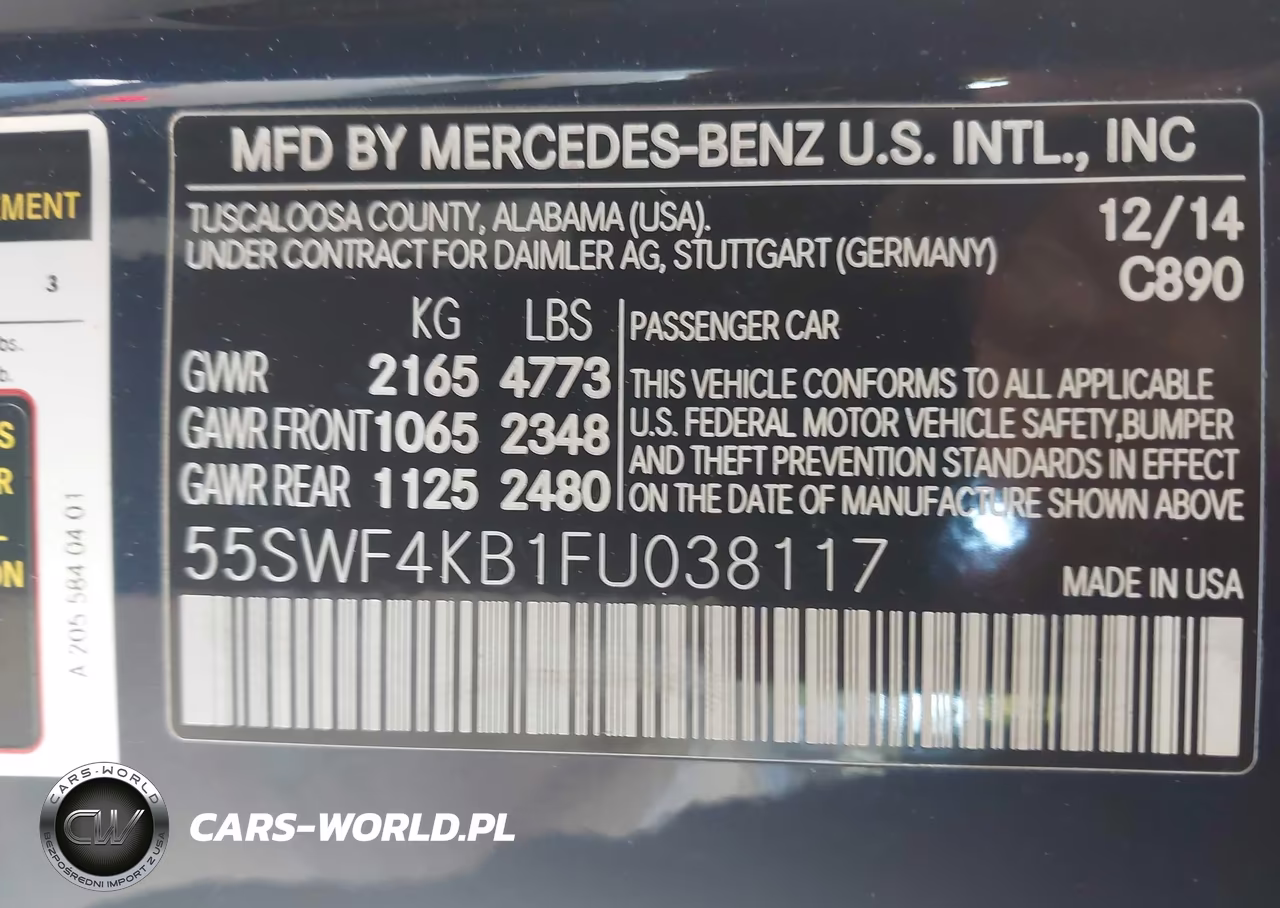 2015 Mercedes-Benz C 300 4Matic VIN:55SWF4KB1FU038117 - 9
