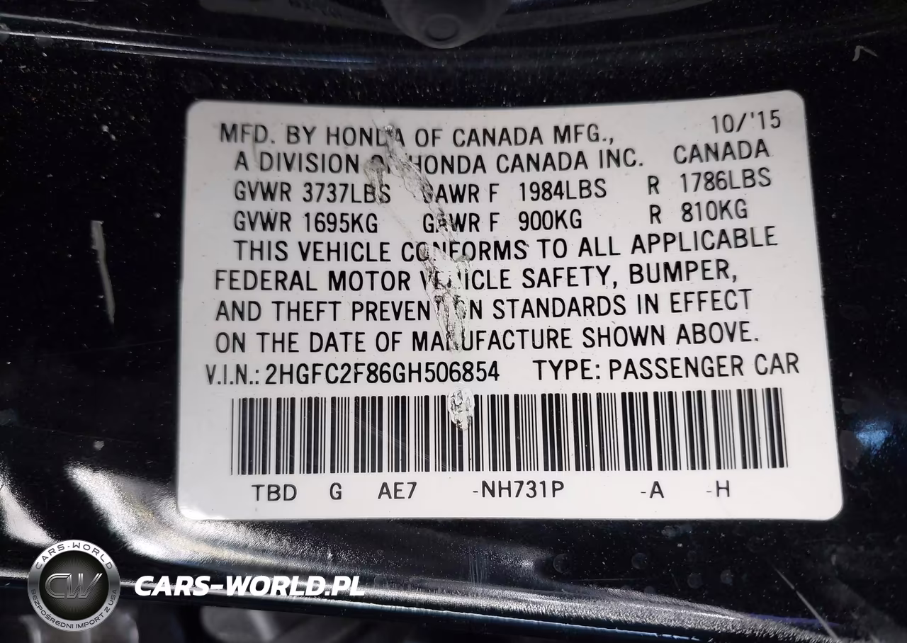 2016 Honda Civic Ex VIN:2HGFC2F86GH506854 - 9