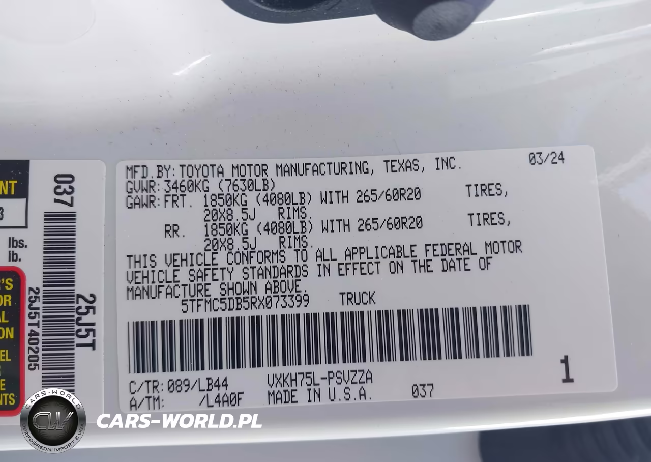 2024 Toyota Tundra Hybrid 1794 Edition 4Wd VIN:5TFMC5DB5RX073399 - 9