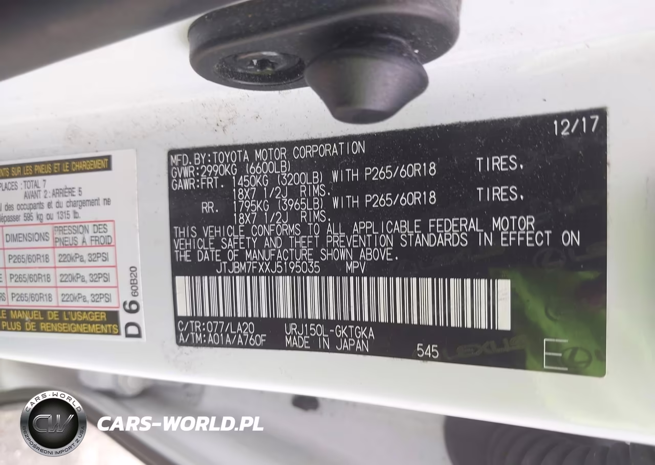 2018 Lexus Gx 460 VIN:JTJBM7FXXJ5195035 - 9