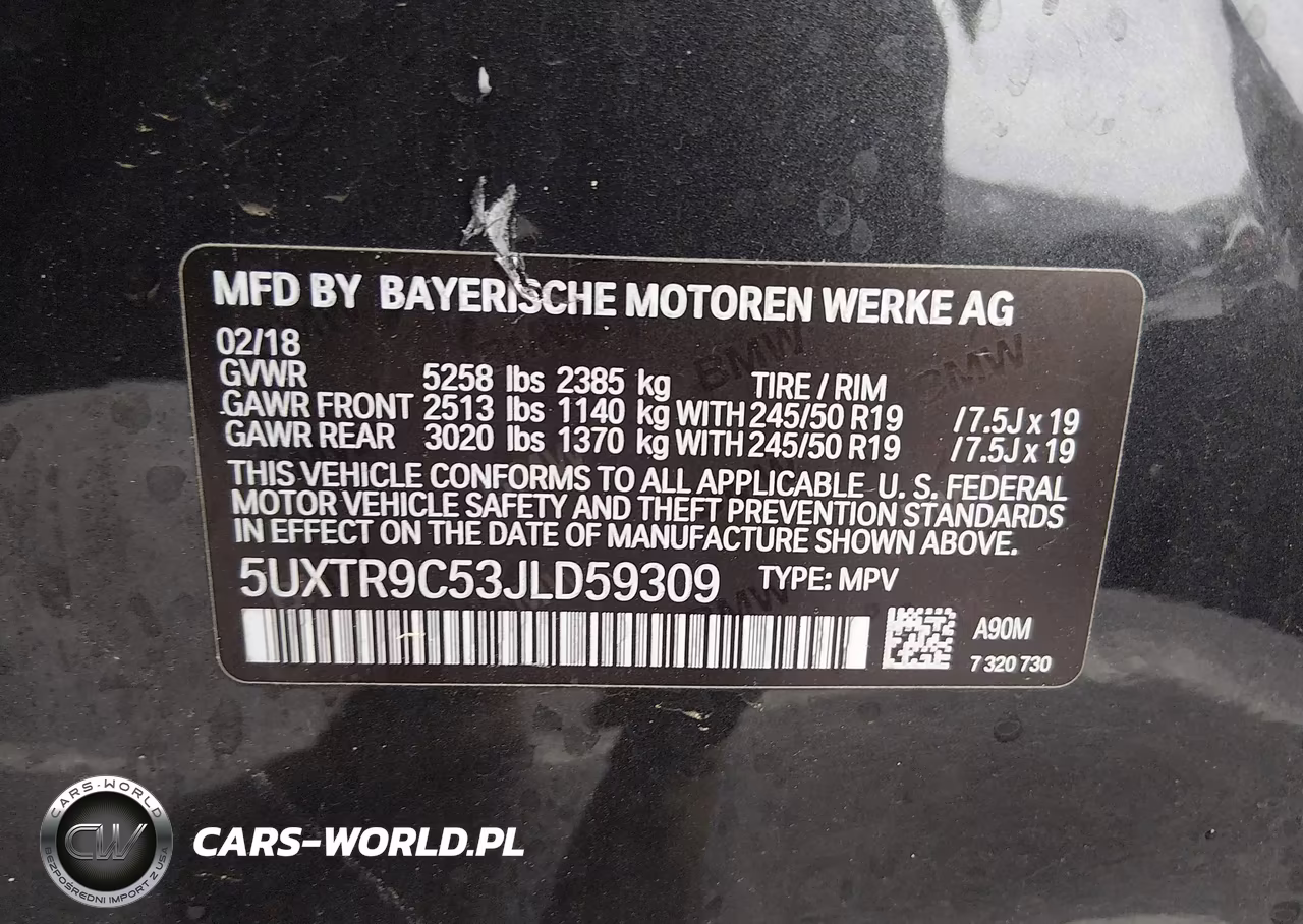 2018 BMW X3 xDrive30I VIN:5UXTR9C53JLD59309 - 9