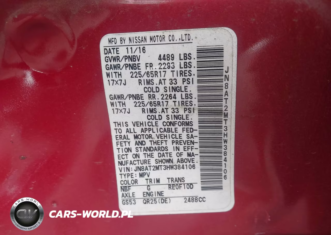 2017 Nissan Rogue Sv VIN:JN8AT2MT3HW384106 - 9
