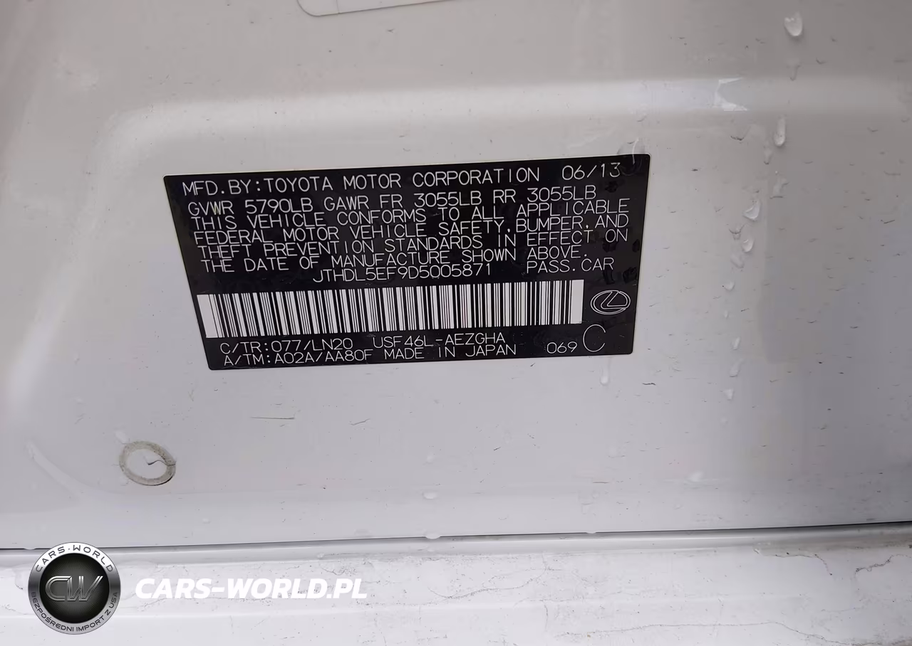 2013 Lexus Ls 460 L VIN:JTHDL5EF9D5005871 - 9