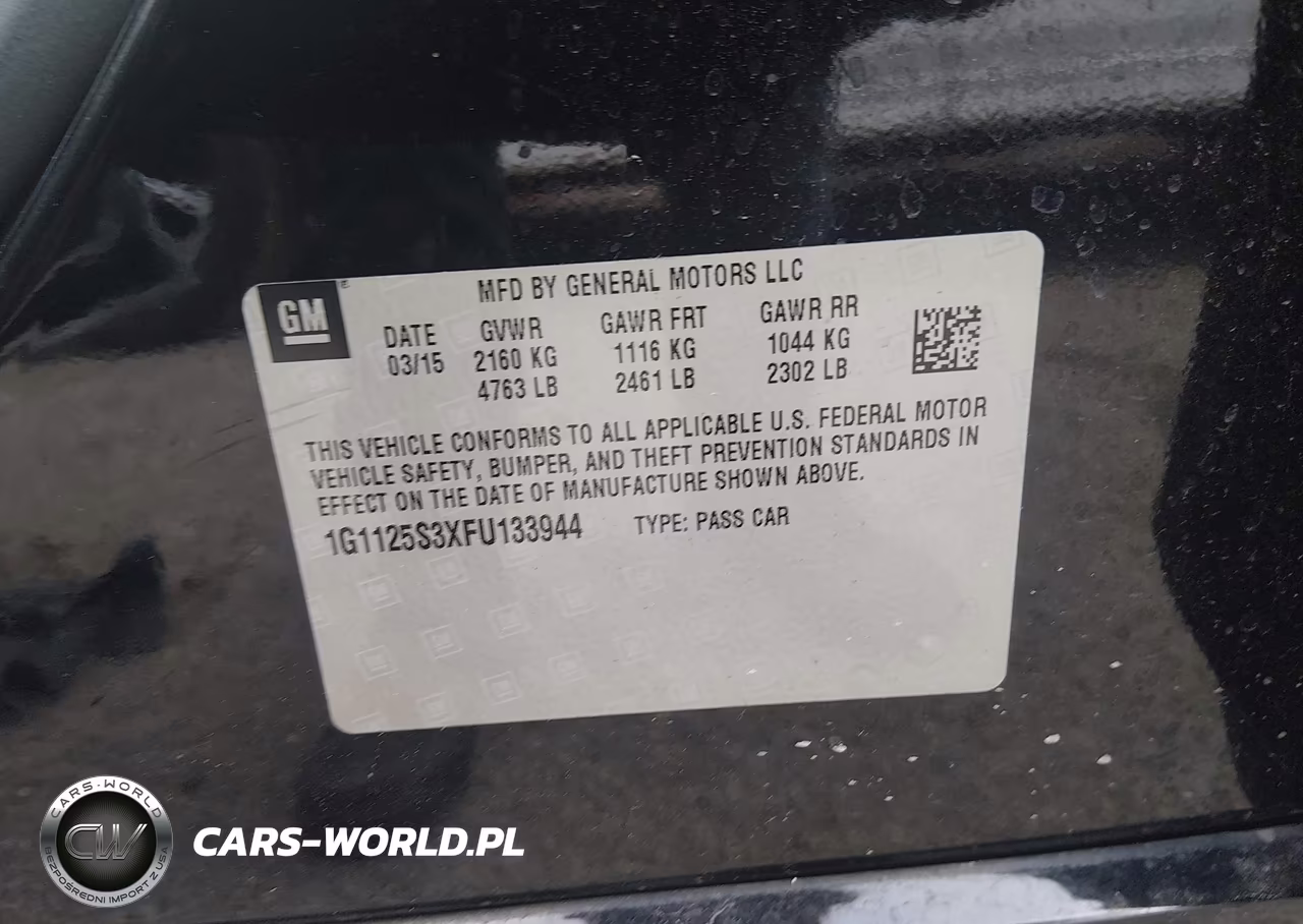 2015 Chevrolet Impala 2Lt VIN:1G1125S3XFU133944 - 9
