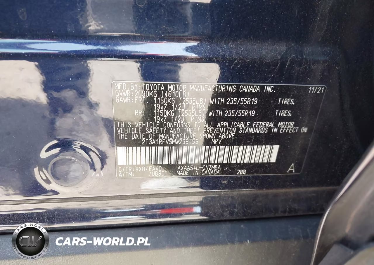 2021 Toyota Rav4 Xle Premium VIN:2T3A1RFV5MW238159 - 9