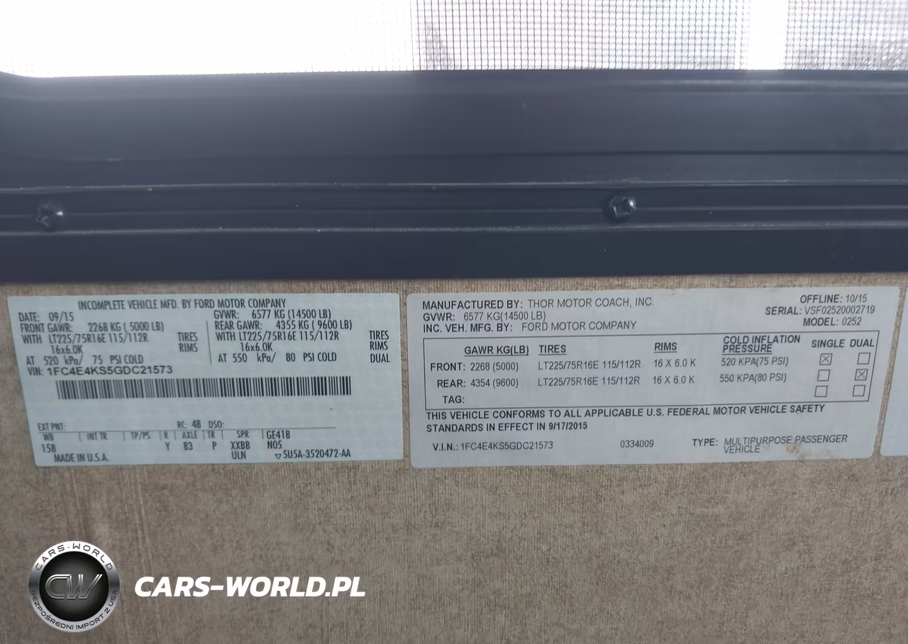 2016 Ford E-450 Stripped VIN:1FC4E4KS5GDC21573 - 9