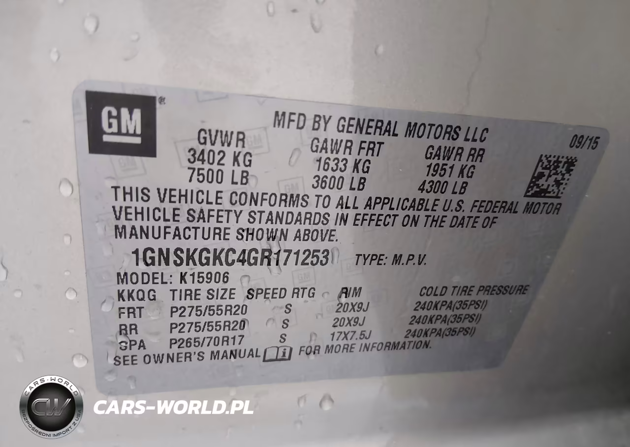 2016 Chevrolet Suburban Ls VIN:1GNSKGKC4GR171253 - 9