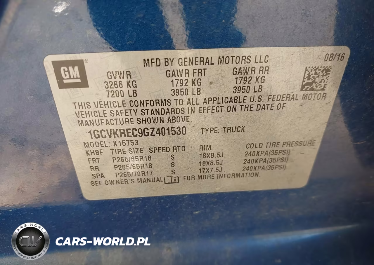 2016 Chevrolet Silverado 1500 2Lt VIN:1GCVKREC9GZ401530 - 9