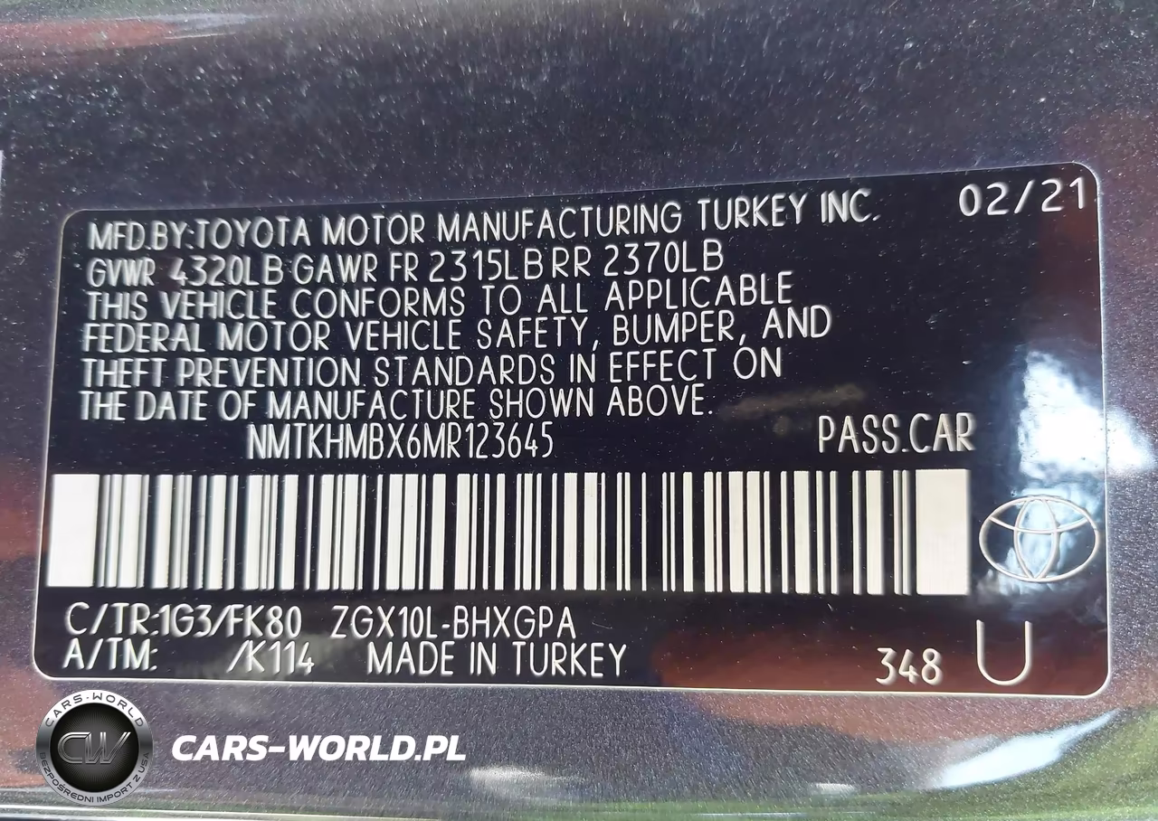 2021 Toyota C-Hr Xle VIN:NMTKHMBX6MR123645 - 9
