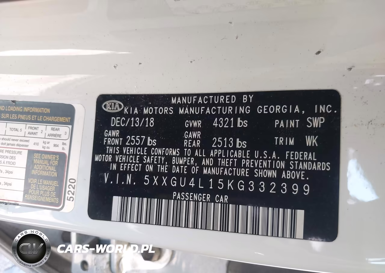 2019 Kia Optima Ex VIN:5XXGU4L15KG332399 - 9