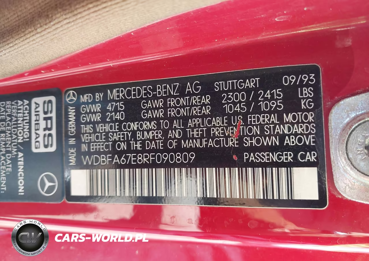 1994 Mercedes-Benz Sl 500 VIN:WDBFA67E8RF090809 - 9