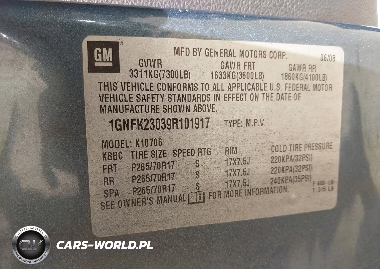 2009 Chevrolet Tahoe Lt2 VIN:1GNFK23039R101917 - 9