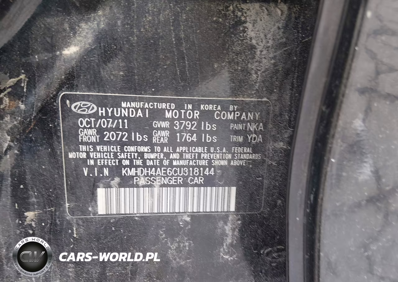 2012 Hyundai Elantra Gls (Ulsan Plant) VIN:KMHDH4AE6CU318144 - 9