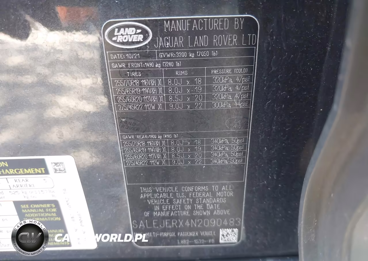 2022 Land Rover Defender S VIN:SALEJERX4N2090483 - 9