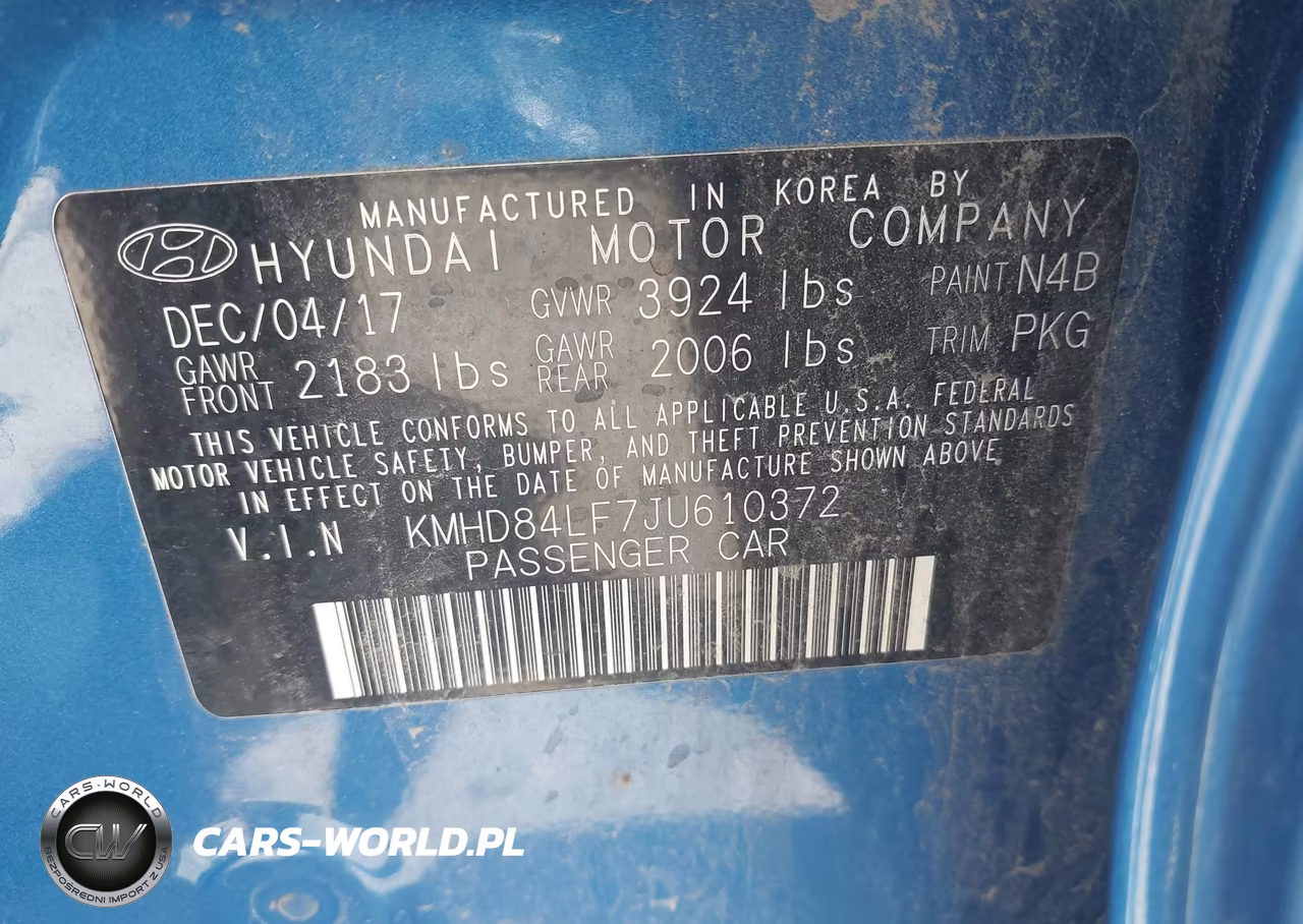 2018 Hyundai Elantra Sel VIN:KMHD84LF7JU610372 - 9