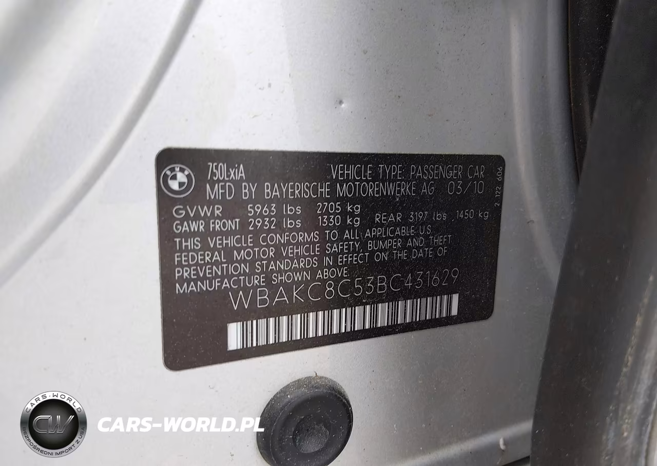 2011 BMW 750Li xDrive VIN:WBAKC8C53BC431629 - 9