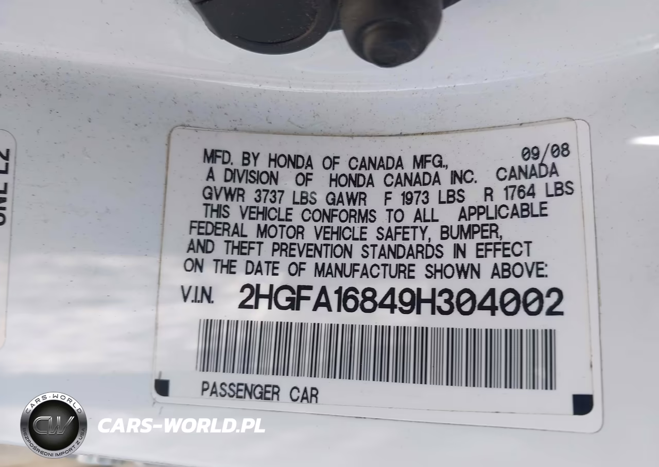 2009 Honda Civic Ex VIN:2HGFA16849H304002 - 9