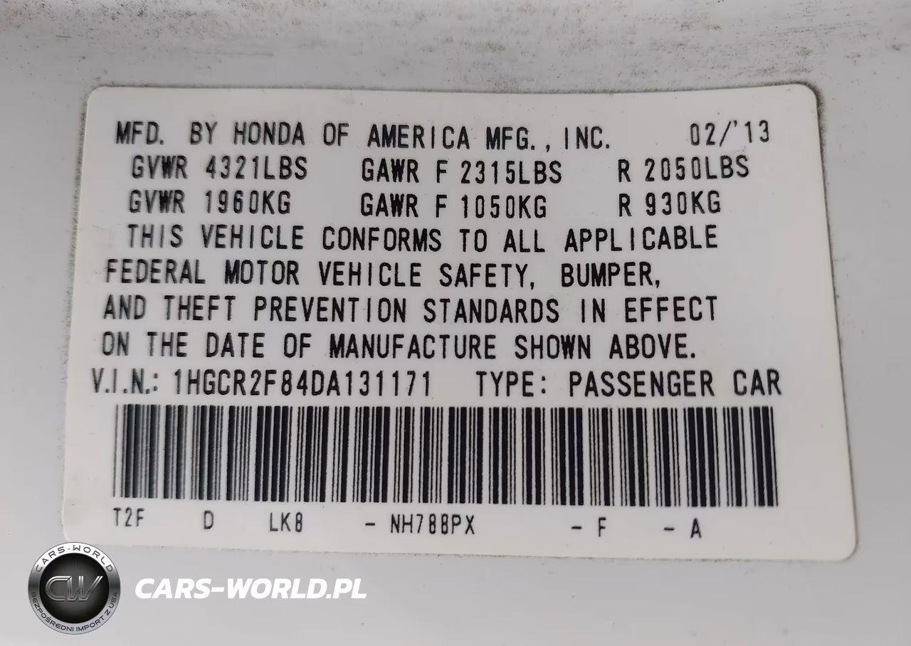 2013 Honda Accord Ex-L VIN:1HGCR2F84DA131171 - 9