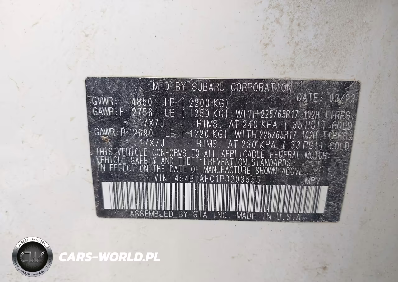 2023 Subaru Outback Premium VIN:4S4BTAFC1P3203555 - 9