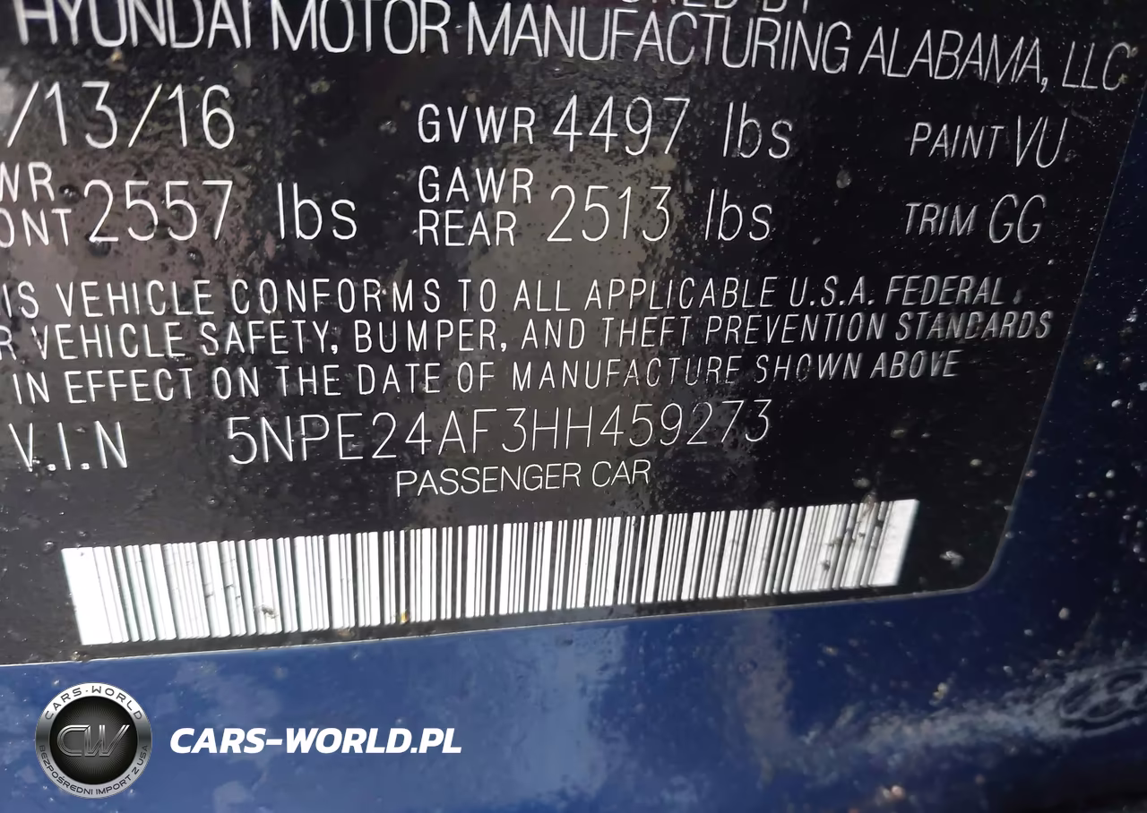 2017 Hyundai Sonata Se VIN:5NPE24AF3HH459273 - 9