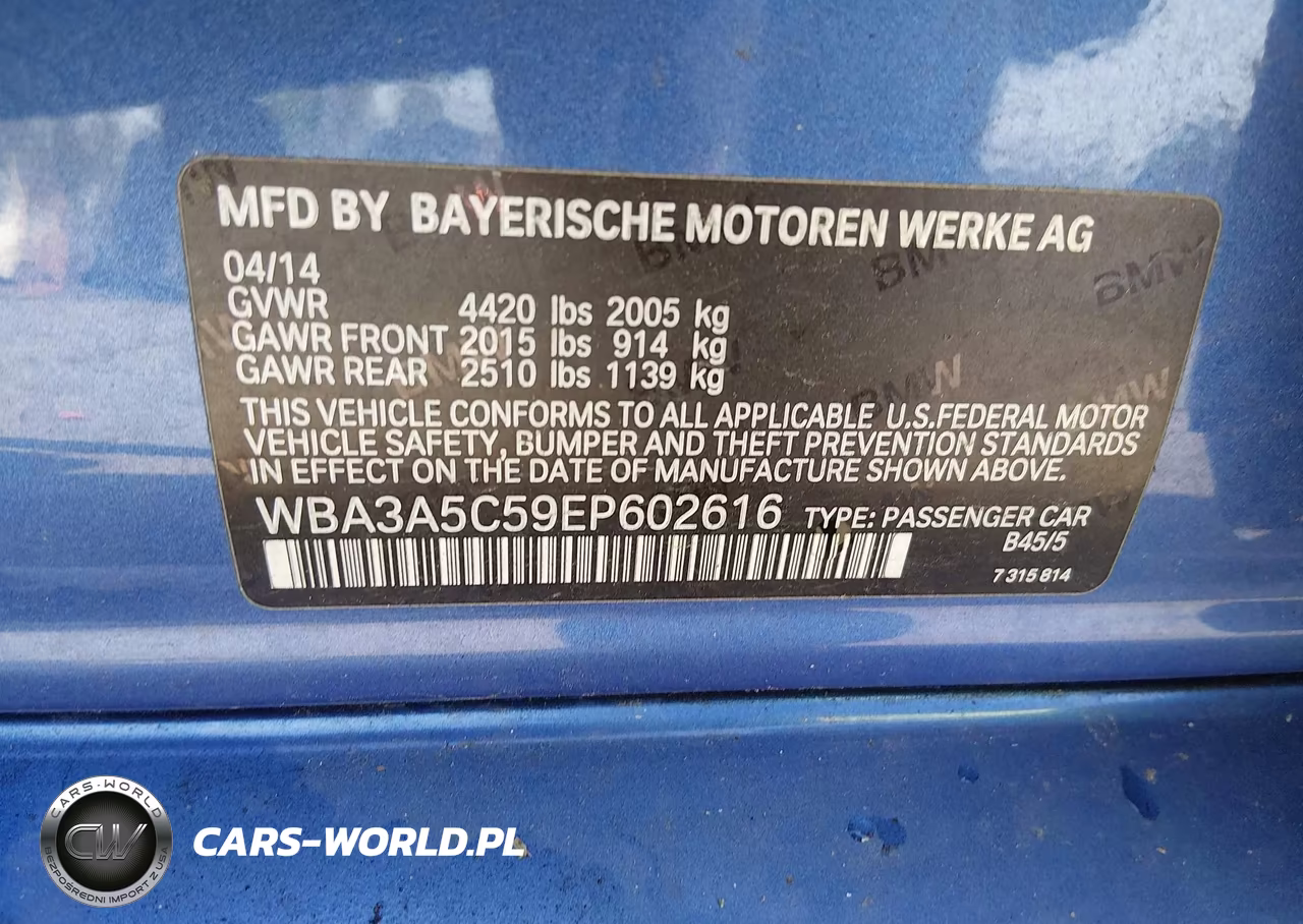 2014 BMW 328I VIN:WBA3A5C59EP602616 - 9