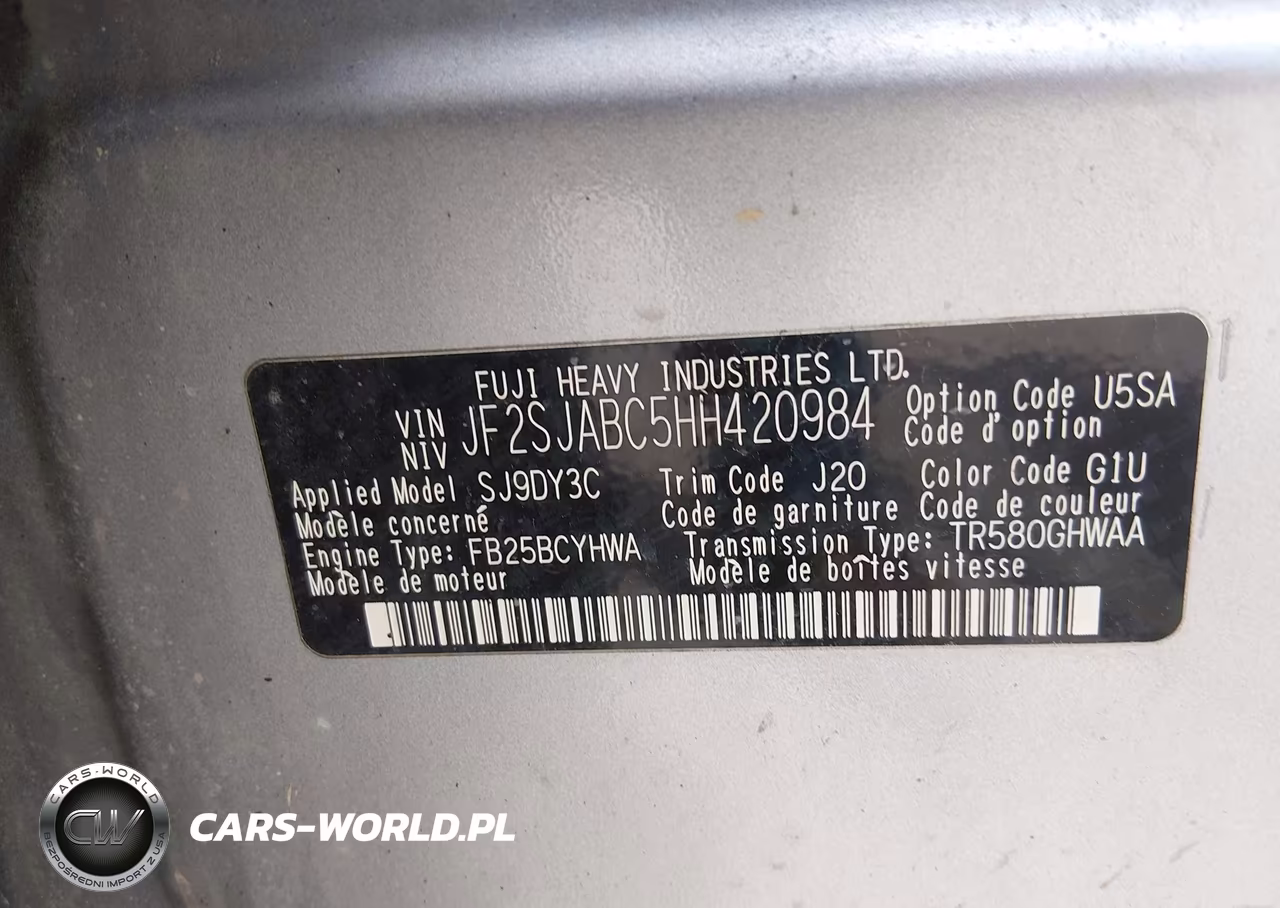 2017 Subaru Forester 2.5I VIN:JF2SJABC5HH420984 - 9