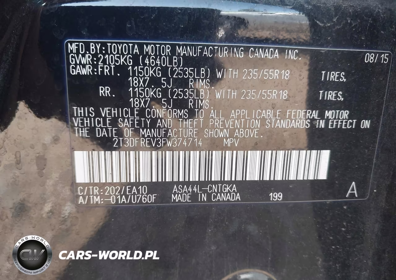 2015 Toyota Rav4 Limited VIN:2T3DFREV3FW374714 - 9