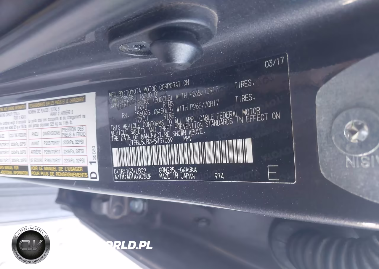 2017 Toyota 4Runner Sr5 Premium VIN:JTEBU5JR3H5437069 - 9