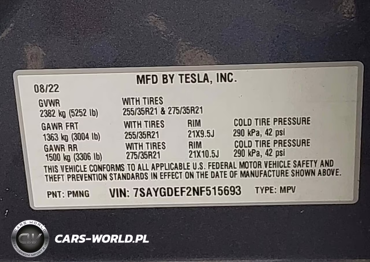 2022 Tesla Model Y Performance Dual Motor All-Wheel Drive VIN:7SAYGDEF2NF515693 - 9