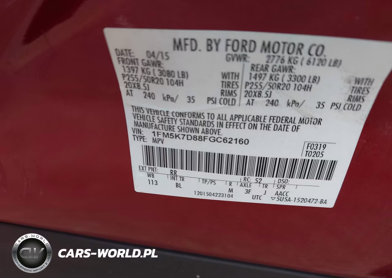 2015 Ford Explorer Xlt VIN:1FM5K7D88FGC62160 - 9