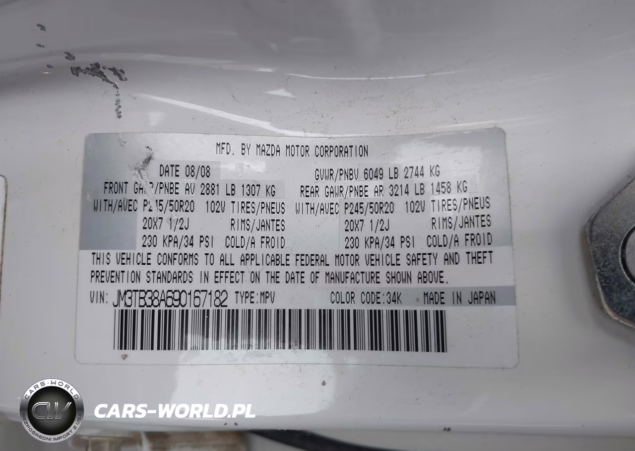 2009 Mazda Cx-9 Grand Touring VIN:JM3TB38A690167182 - 9