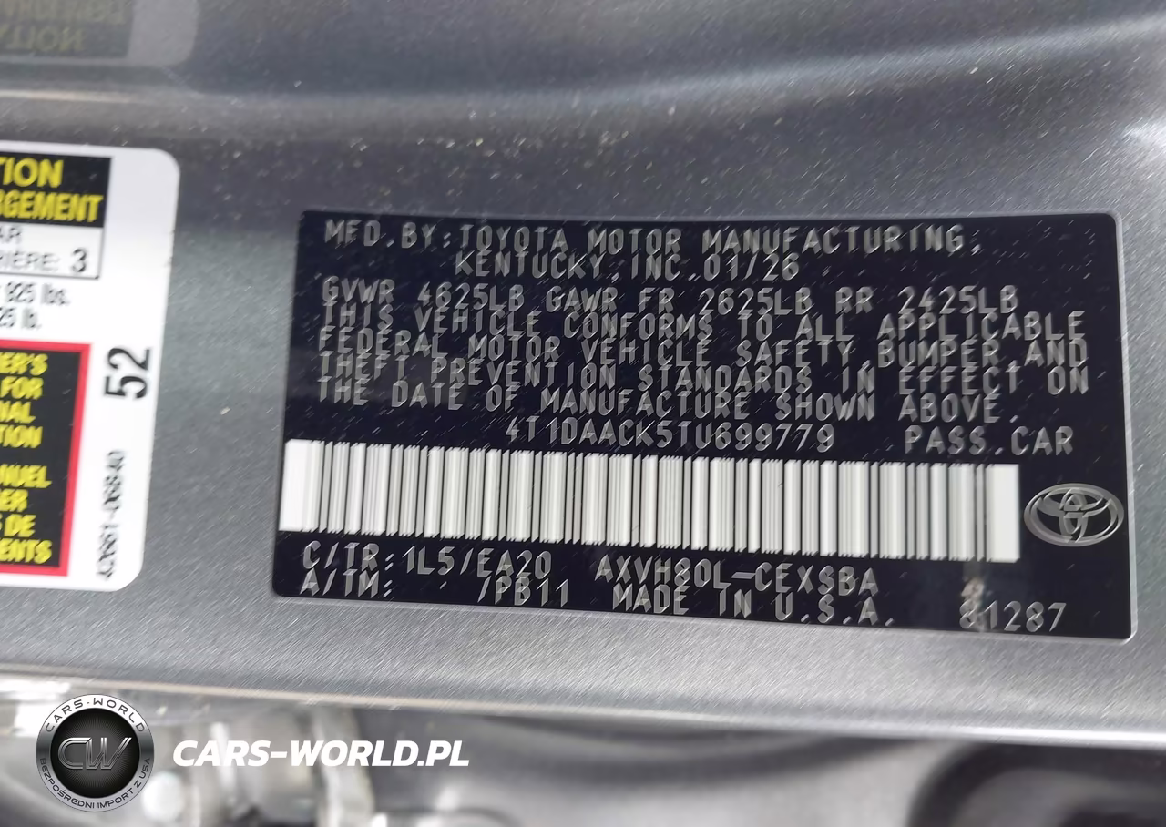 2026 Toyota Camry Se VIN:4T1DAACK5TU699779 - 9