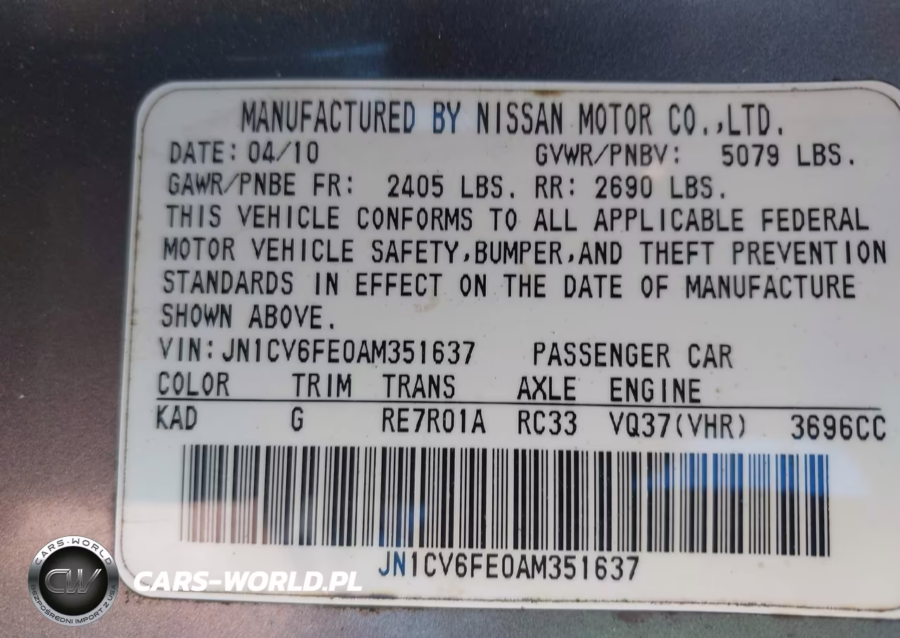 2010 Infiniti G37 VIN:JN1CV6FE0AM351637 - 9