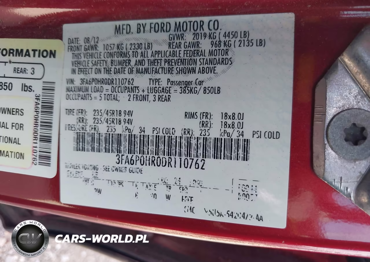 2013 Ford Fusion Se VIN:3FA6P0HR0DR110762 - 9