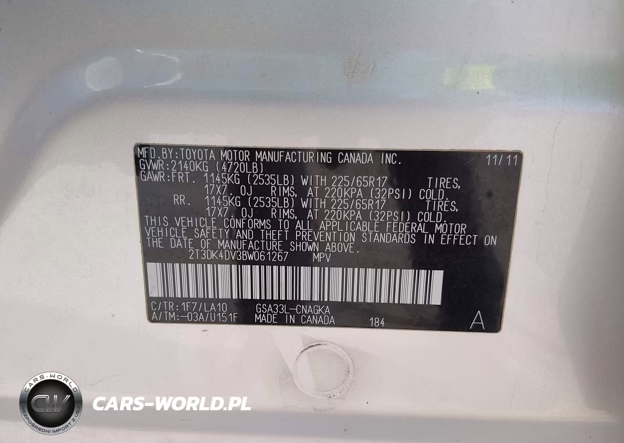 2011 Toyota Rav4 Limited V6 VIN:2T3DK4DV3BW061267 - 9