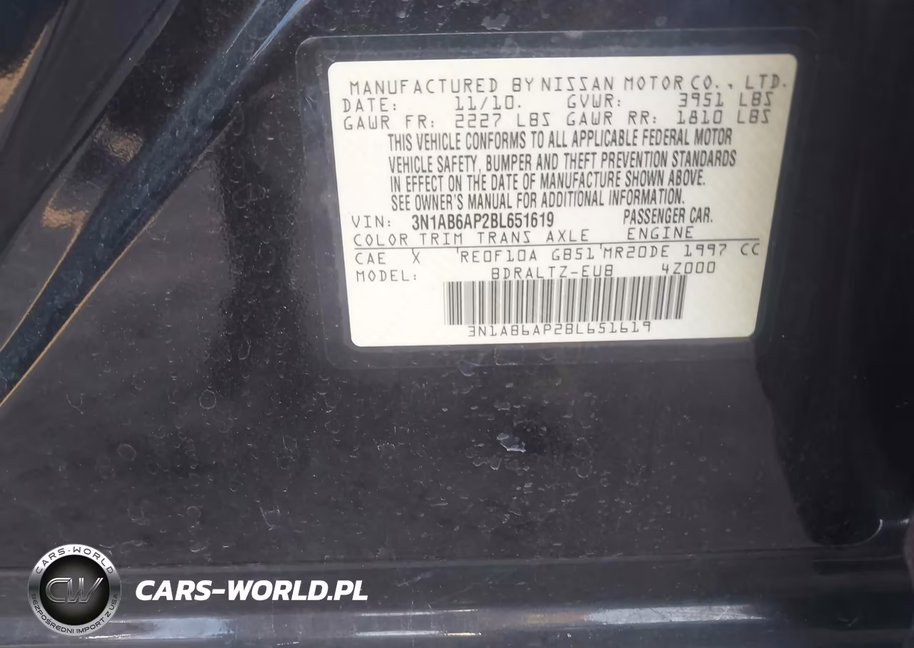 2011 Nissan Sentra 2.0S VIN:3N1AB6AP2BL651619 - 9