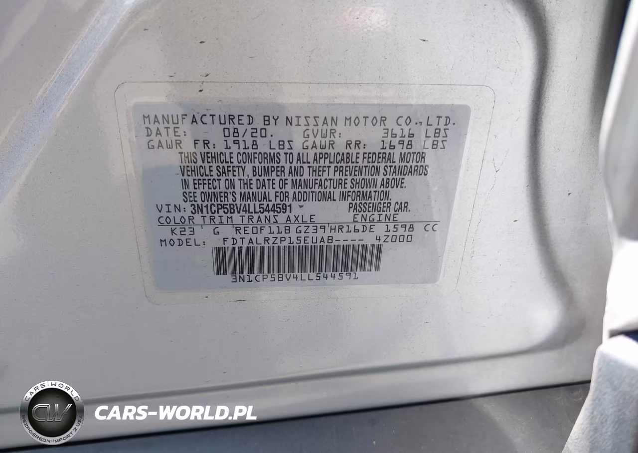 2020 Nissan Kicks S Xtronic Cvt VIN:3N1CP5BV4LL544591 - 9