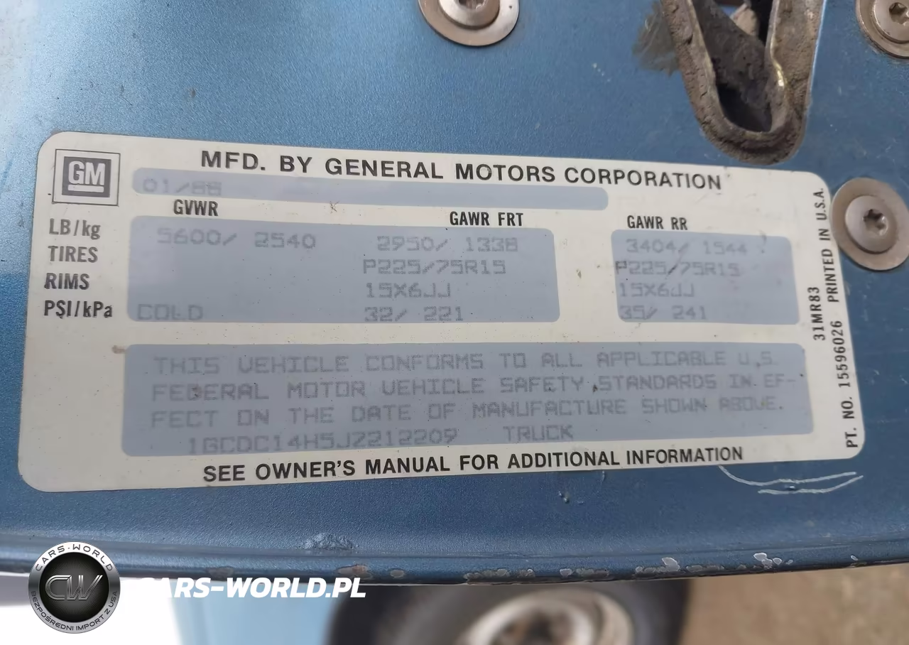 1988 Chevrolet Gmt-400 C1500 VIN:1GCDC14H5JZ212209 - 9