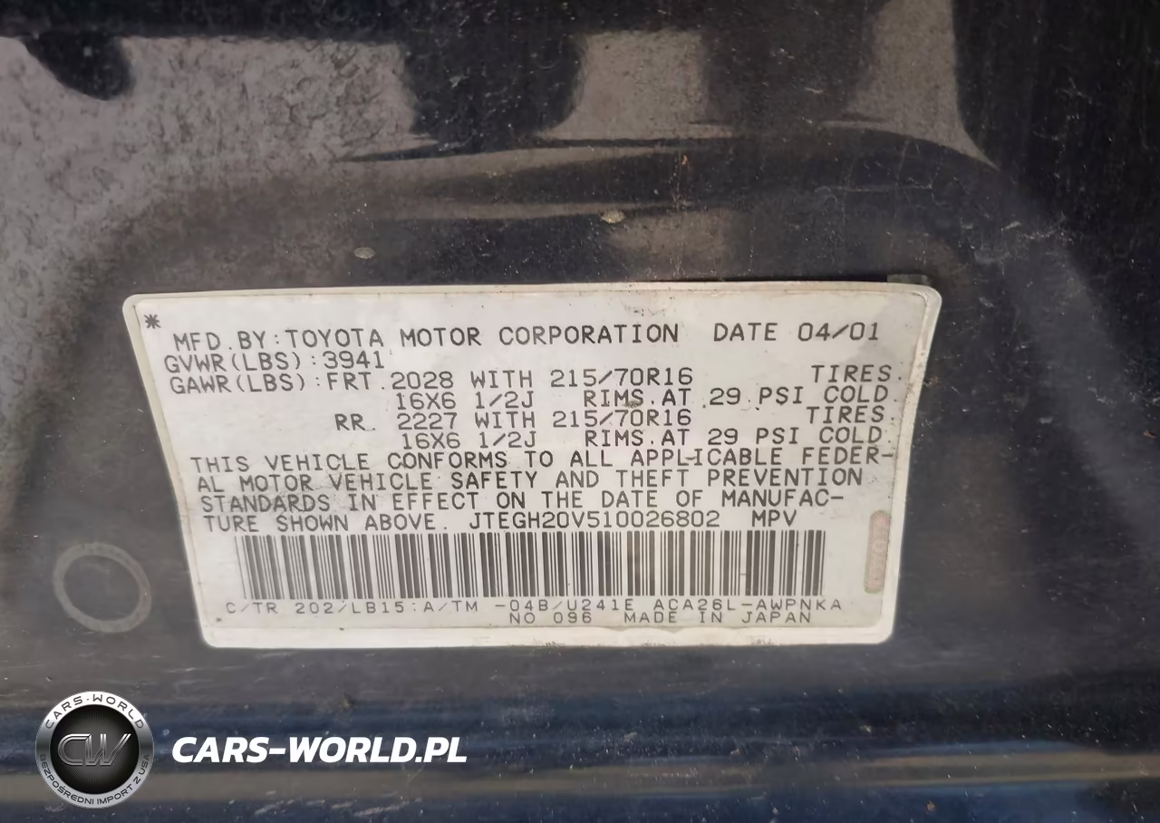 2001 Toyota Rav4 VIN:JTEGH20V510026802 - 9