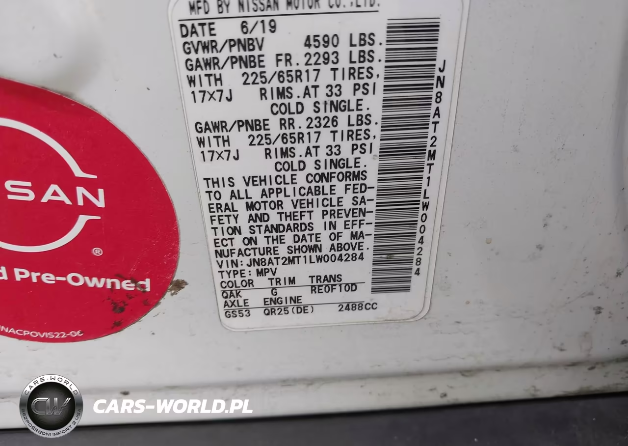 2020 Nissan Rogue S Fwd VIN:JN8AT2MT1LW004284 - 9