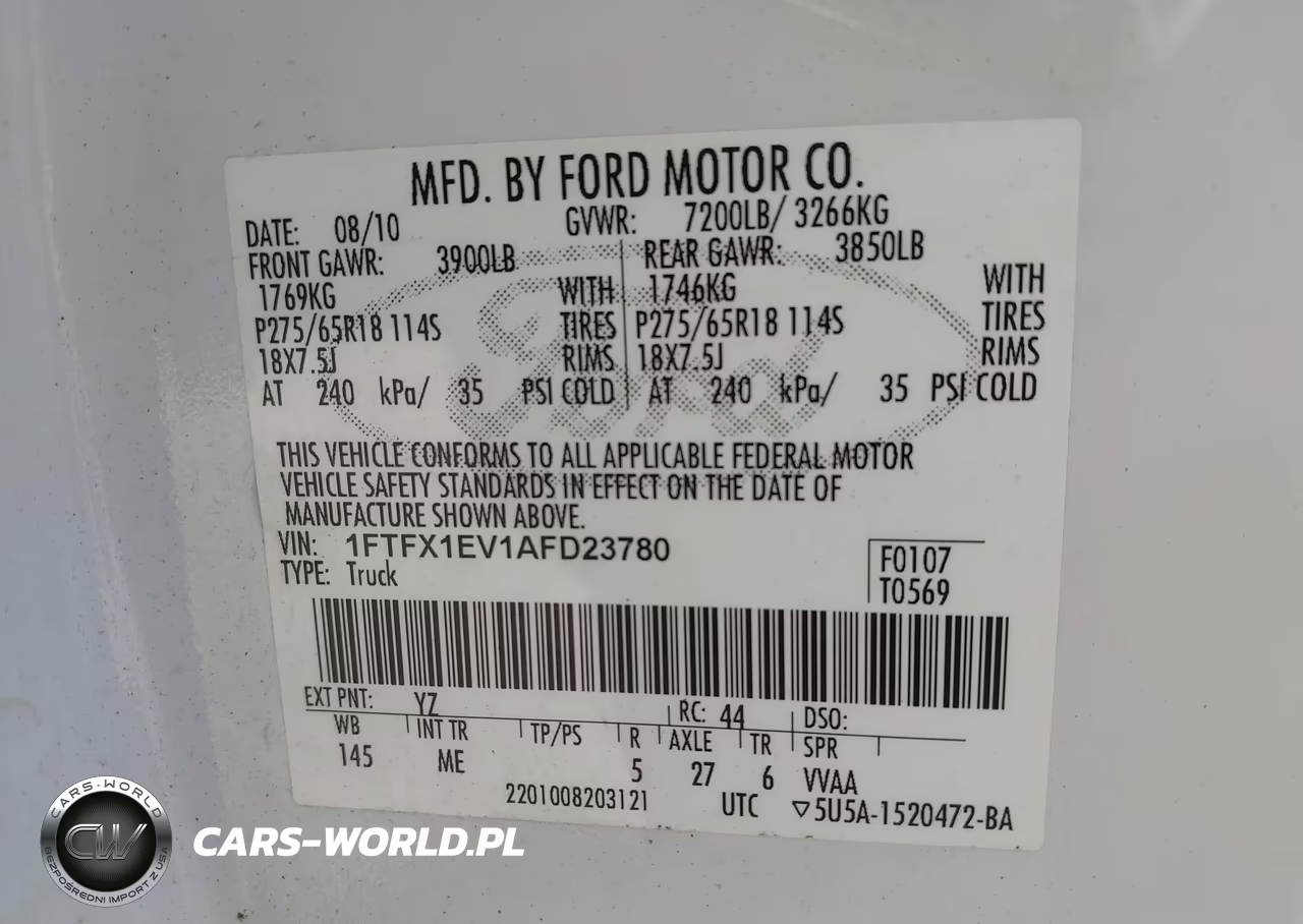 2010 Ford F-150 Fx4-Lariat-Xl-Xlt VIN:1FTFX1EV1AFD23780 - 9