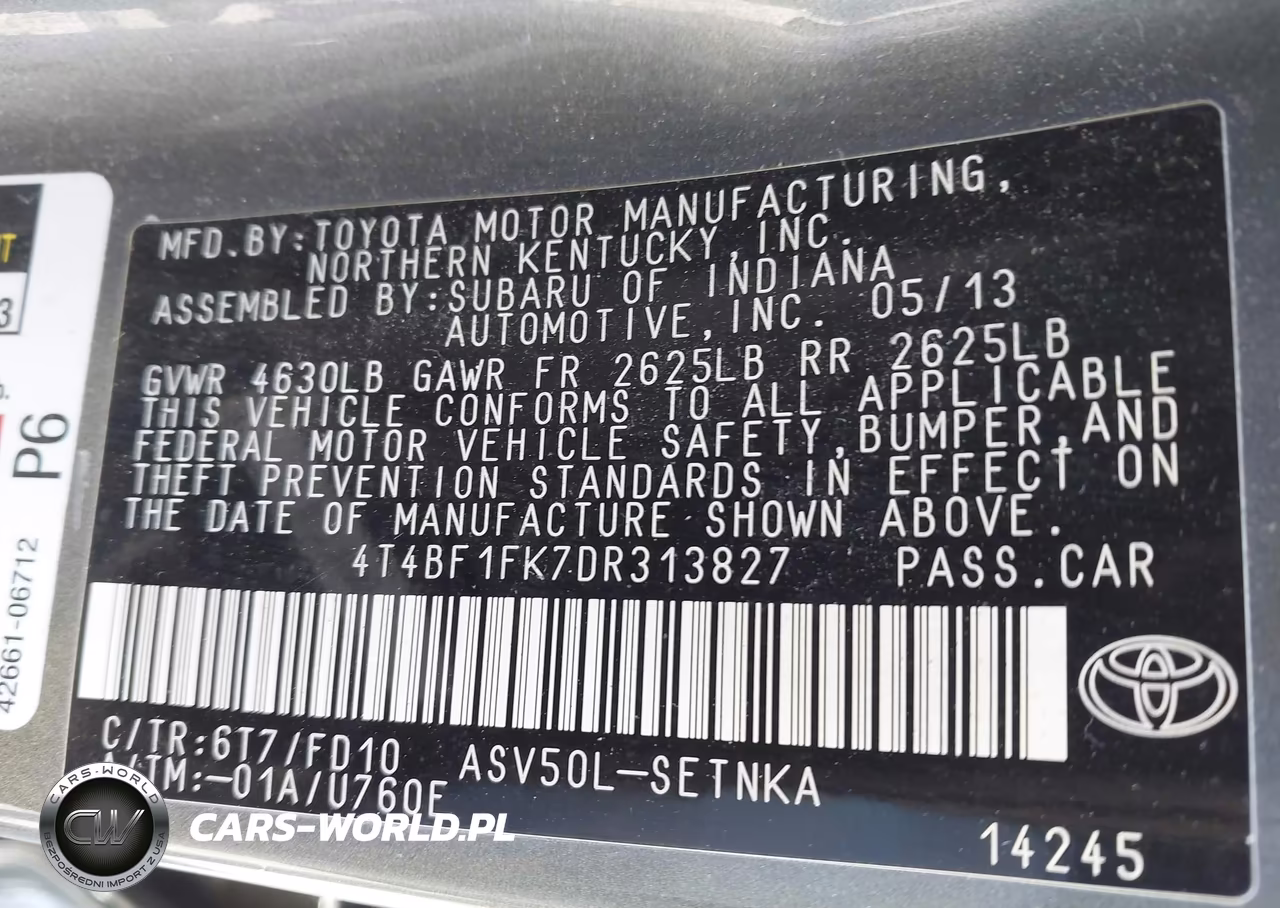 2013 Toyota Camry Le VIN:4T4BF1FK7DR313827 - 9