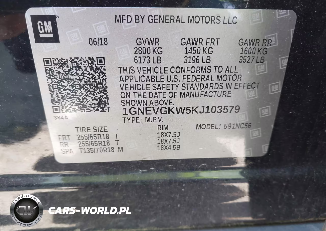 2019 Chevrolet Traverse 1Lt VIN:1GNEVGKW5KJ103579 - 9