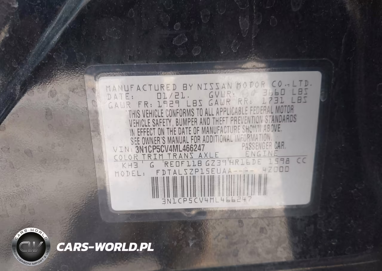 2021 Nissan Kicks Sv Xtronic Cvt VIN:3N1CP5CV4ML466247 - 9