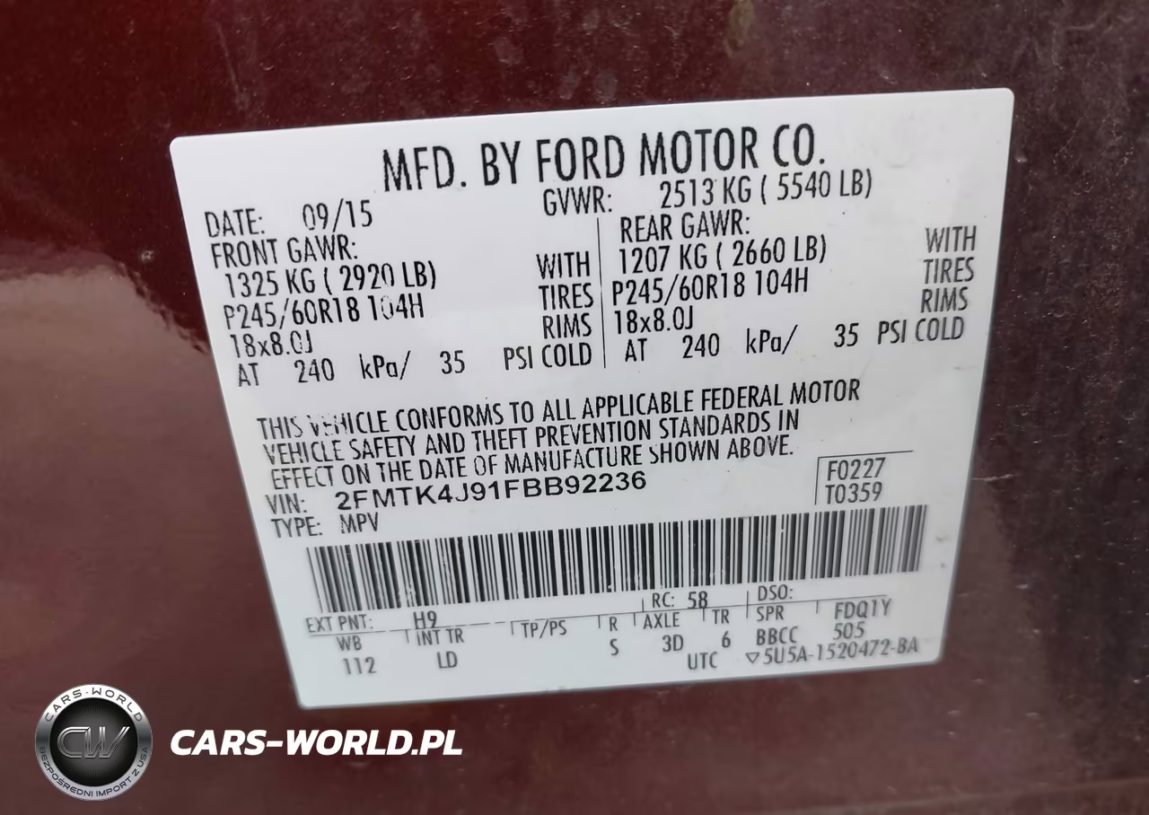 2015 Ford Edge Sel VIN:2FMTK4J91FBB92236 - 9
