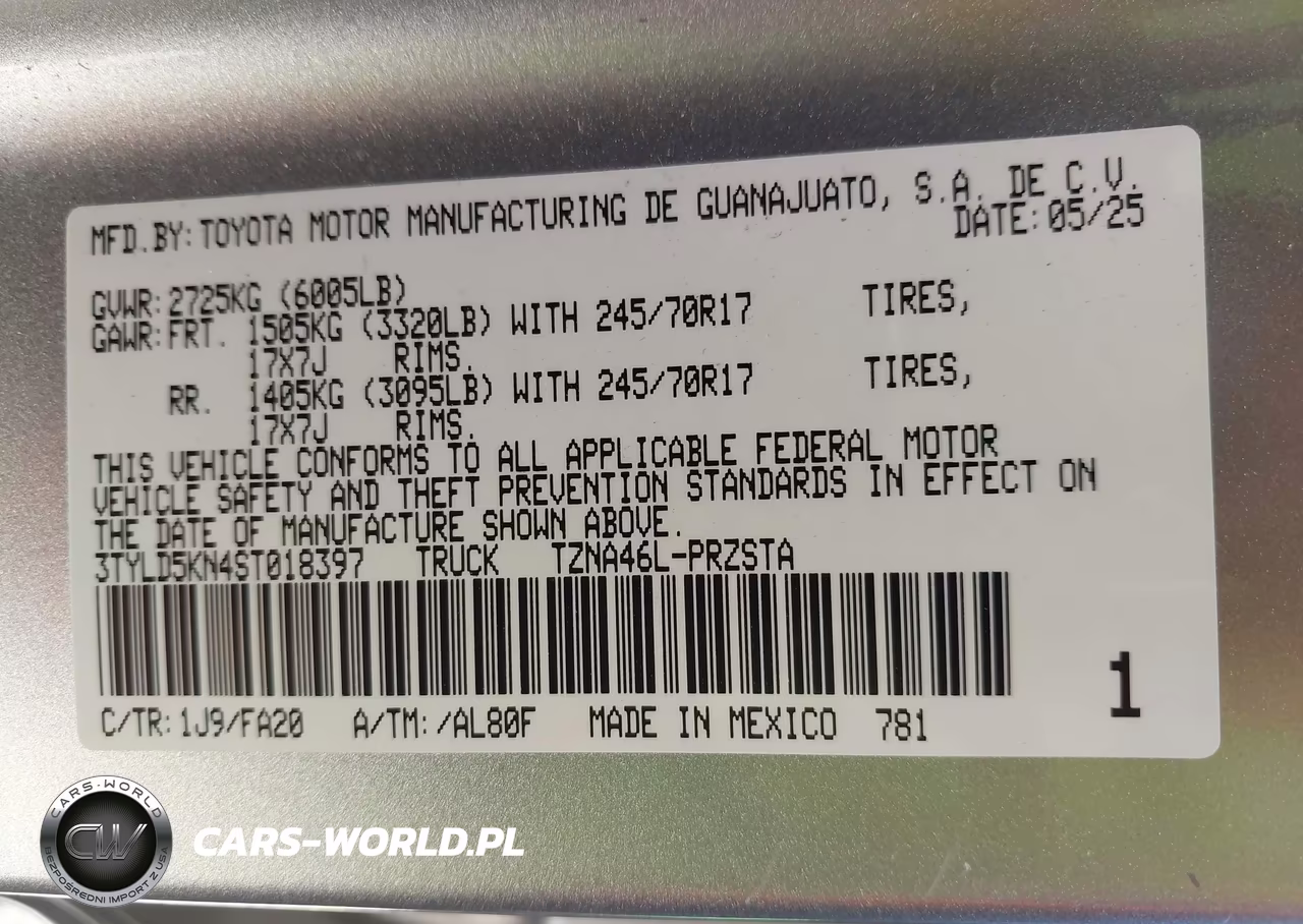2025 Toyota Tacoma Sr VIN:3TYLD5KN4ST018397 - 9