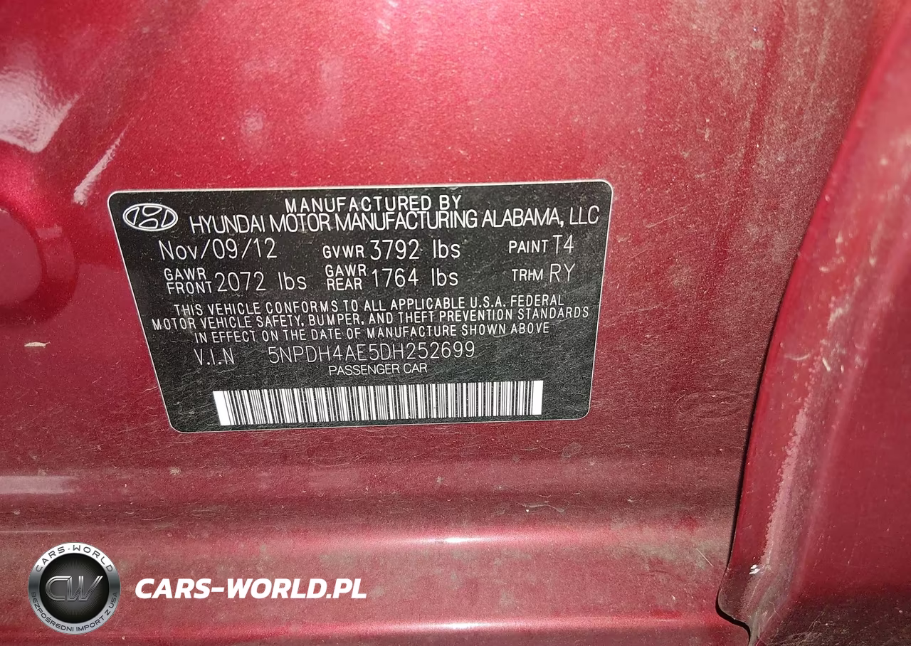 2013 Hyundai Elantra Limited VIN:5NPDH4AE5DH252699 - 9